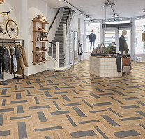 Forbo Modul'up Compact Wood 9201UP43C light hybrid wood concrete фото 2 | FLOORDEALER